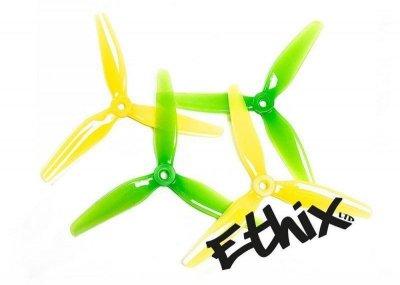 Пропеллеры HQProp Ethix S4 зелёные-жёлтые, сет 5 шт