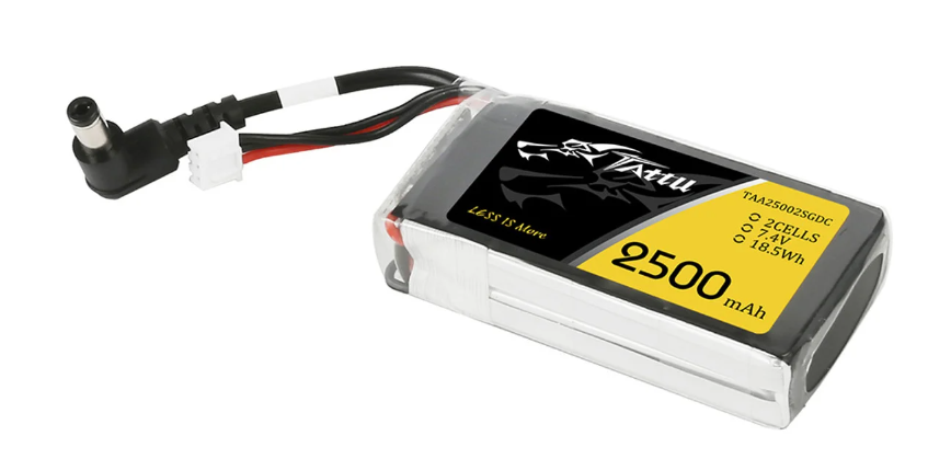 Tattu 2500mAh 2S Fatshark Goggles Lipo Battery Pack With DC5.5mm Plug