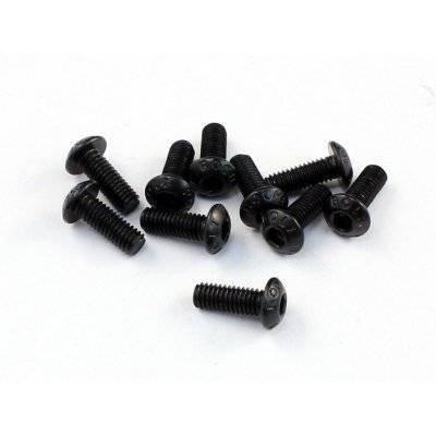 M3x6 round button hex head black screw